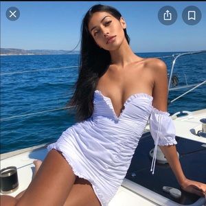 Jackson shirred mini dress by for love and lemons